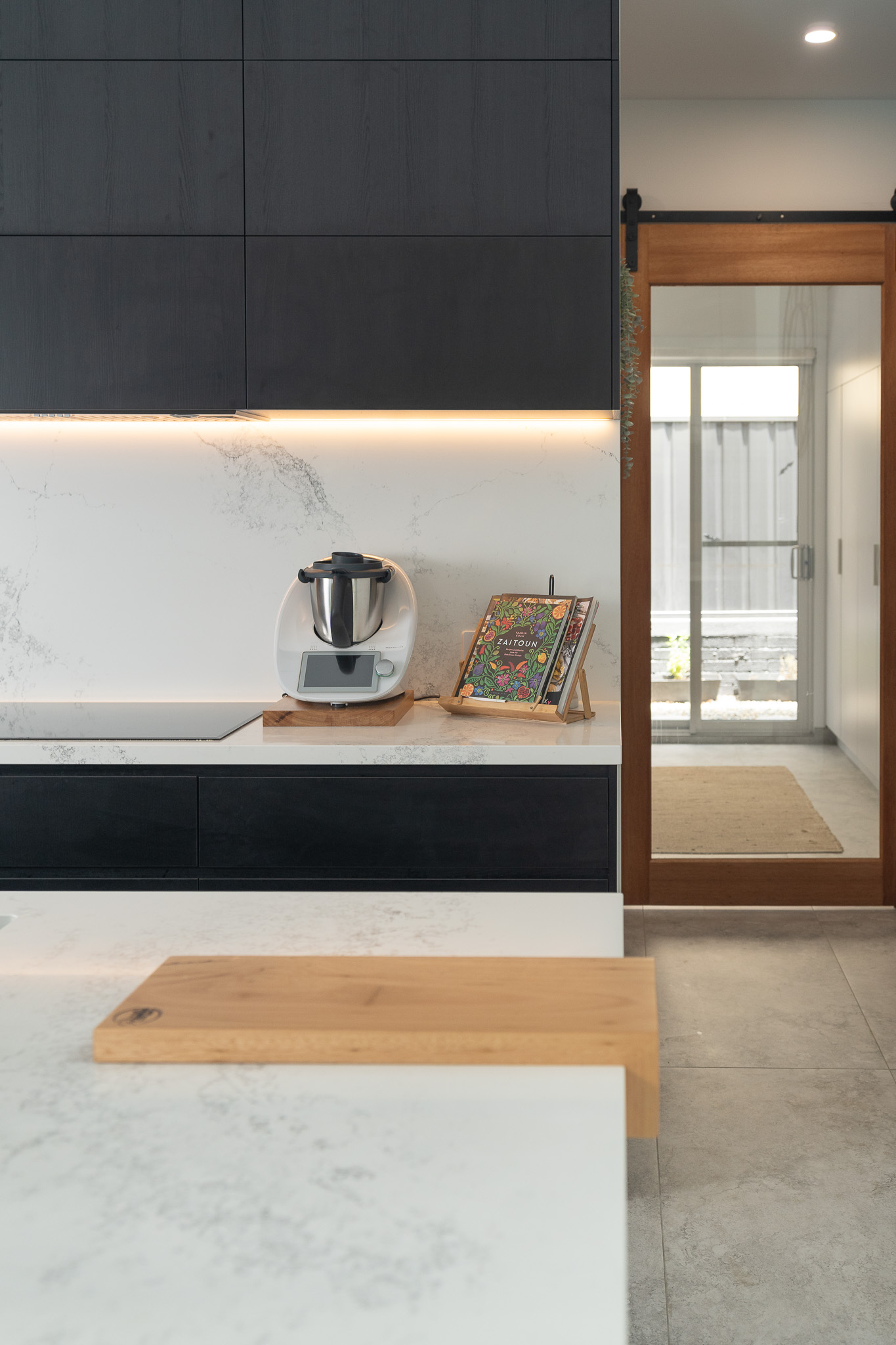 kitchen with under cabinet lighting